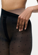 Damen Strumpfhose comfort 2in1 80 DEN im 20 DEN Look mit Dots 1er Pack