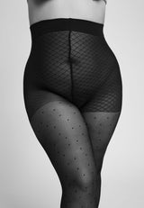 Damen Feinstrumpfhose fine curvy Dots 40 DEN 1er Pack