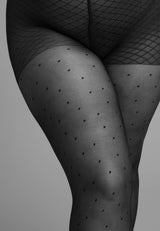 Damen Feinstrumpfhose fine curvy Dots 40 DEN 1er Pack