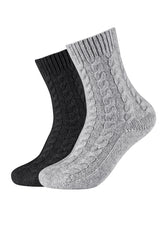 Socken mit Zopfmuster warm & cozy in Geschenkbox 2er Pack