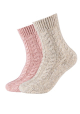 Socken mit Zopfmuster warm & cozy in Geschenkbox 2er Pack