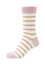 Damen Socken silky touch striped Lurex 4er Pack