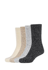 Damen Socken warm & cozy 4er Pack