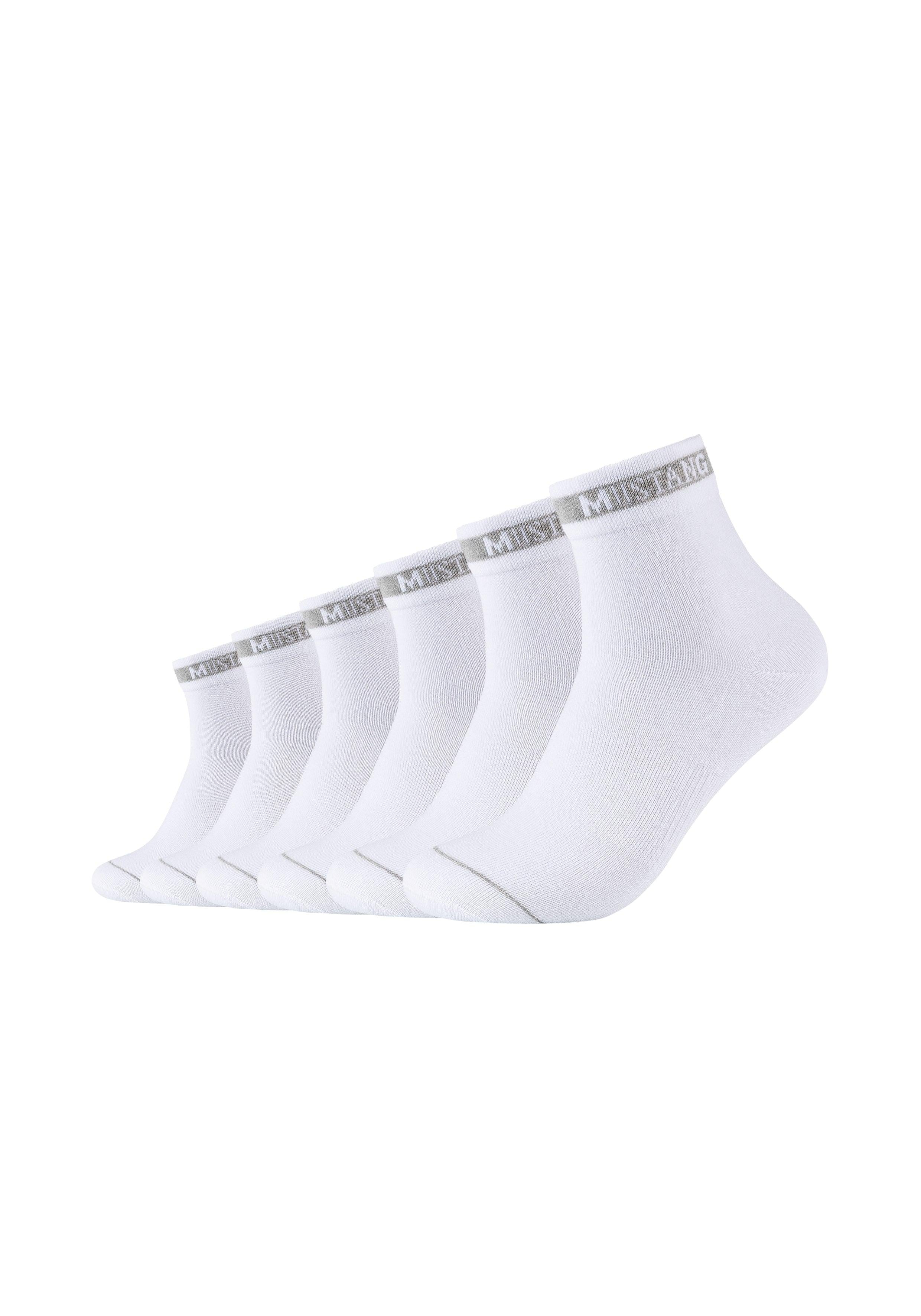 MUSTANG Damen Kurzsocken 6er Pack – Größe 39-42, Schwarz, Hoher Baumwollanteil