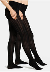 Zopfmuster-Strumpfhose Hygge mit Bio-Baumwolle 2er Pack