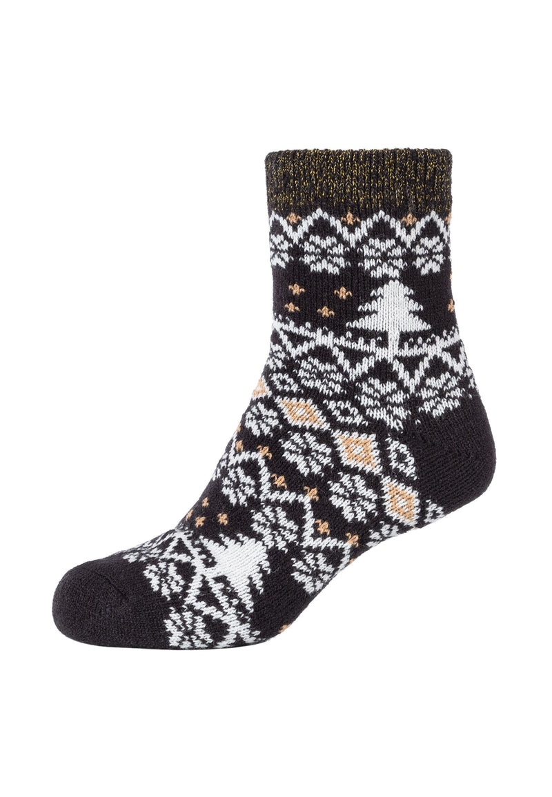 Damen Kurzsocken warm & cozy Lurex 2er Pack