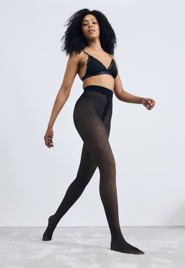 Damen Strumpfhose comfort 2in1 80 DEN im 20 DEN Look mit Dots 1er Pack