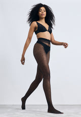 Damen Feinstrumpfhose fine seductive crotchless dots 20 DEN 1er Pack