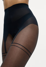 Damen Feinstrumpfhose fine seductive crotchless overknee 20 DEN 1er Pack