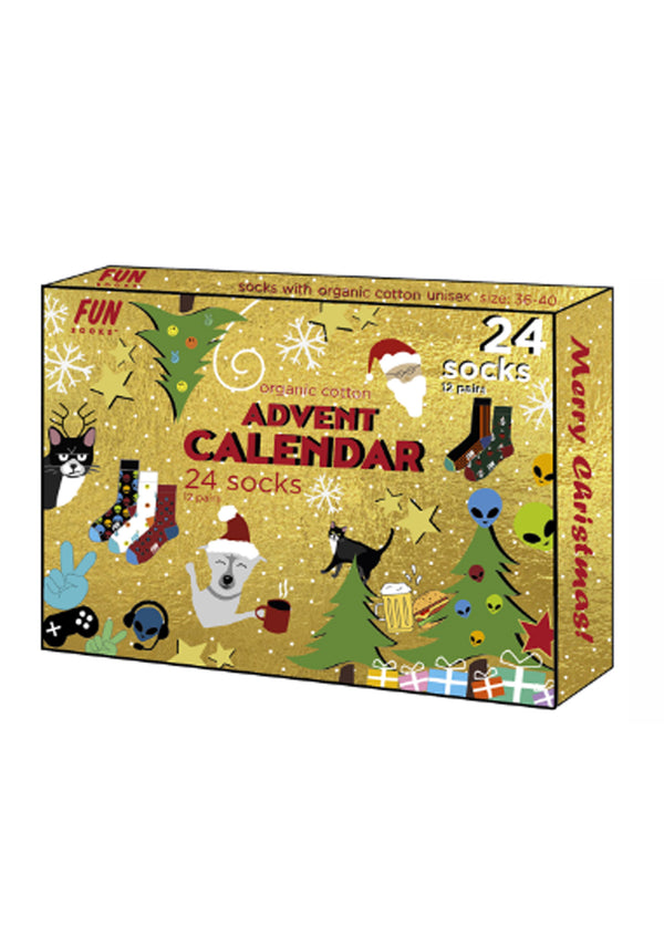Socken aus Bio-Baumwolle Adventskalender 12er Pack