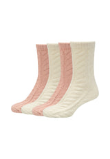 Damen Socken Cosy Cable Knit 4er Pack