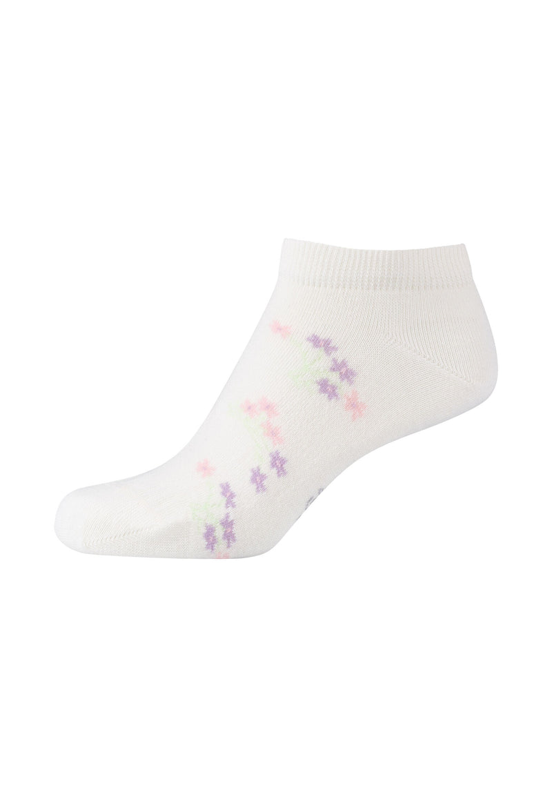 Damen Sneakersocken originals flower Bio-Baumwolle 4er Pack