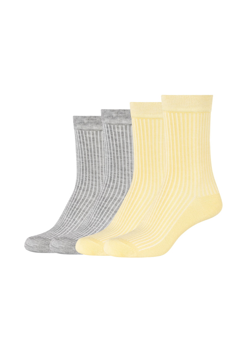 Socken Silky Feeling gerippt 4er Pack
