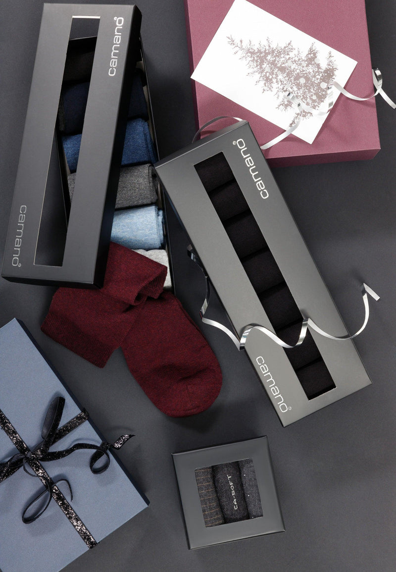 Socken comfort 7er Pack in der Geschenk-Box - Socken - camano - ONSKINERY - box:ja, bündchen:Gerippt, Lieferfrist: 3-5 Werktage, Lieferzeit: 3-5 Werktage, material:Baumwollmischung, Men, muster:Uni, optik:glatt, pack:7er Pack, sohle:Normal, trageanlass:Casual/Everyday, trageanlass:Zum Verschenken, Unisex, weihnachten, woman, Women