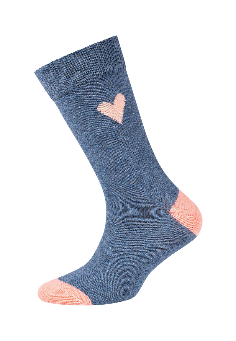 Kinder Socken ca-soft Bio-Baumwolle Herz 6er Pack