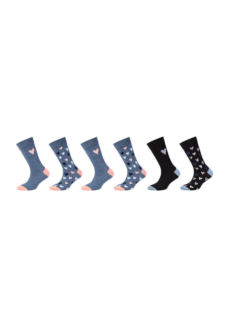 Kinder Socken ca-soft Bio-Baumwolle Heart 6er Pack