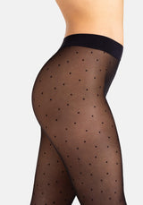 Feinstrumpfhose mit recycled Polyester gepunktet 40 DEN 1er Pack - Fein, Strumpfhosen & Leggings - camano - ONSKINERY - AW 21, bündchen:Feminin, Feinstrumpfhose, fine, Lieferfrist: 3-5 Werktage, Lieferzeit: 3-5 Werktage, material:Künstliche Fasern, muster:Grafisch, nachhaltigkeit:recycled Polyester, optik:matt, pack:1er Pack, traganlass:Festlich, trageanlass:Festlich, trageanlass:Retro, transparenz:Semi-Transparent, weihnachten