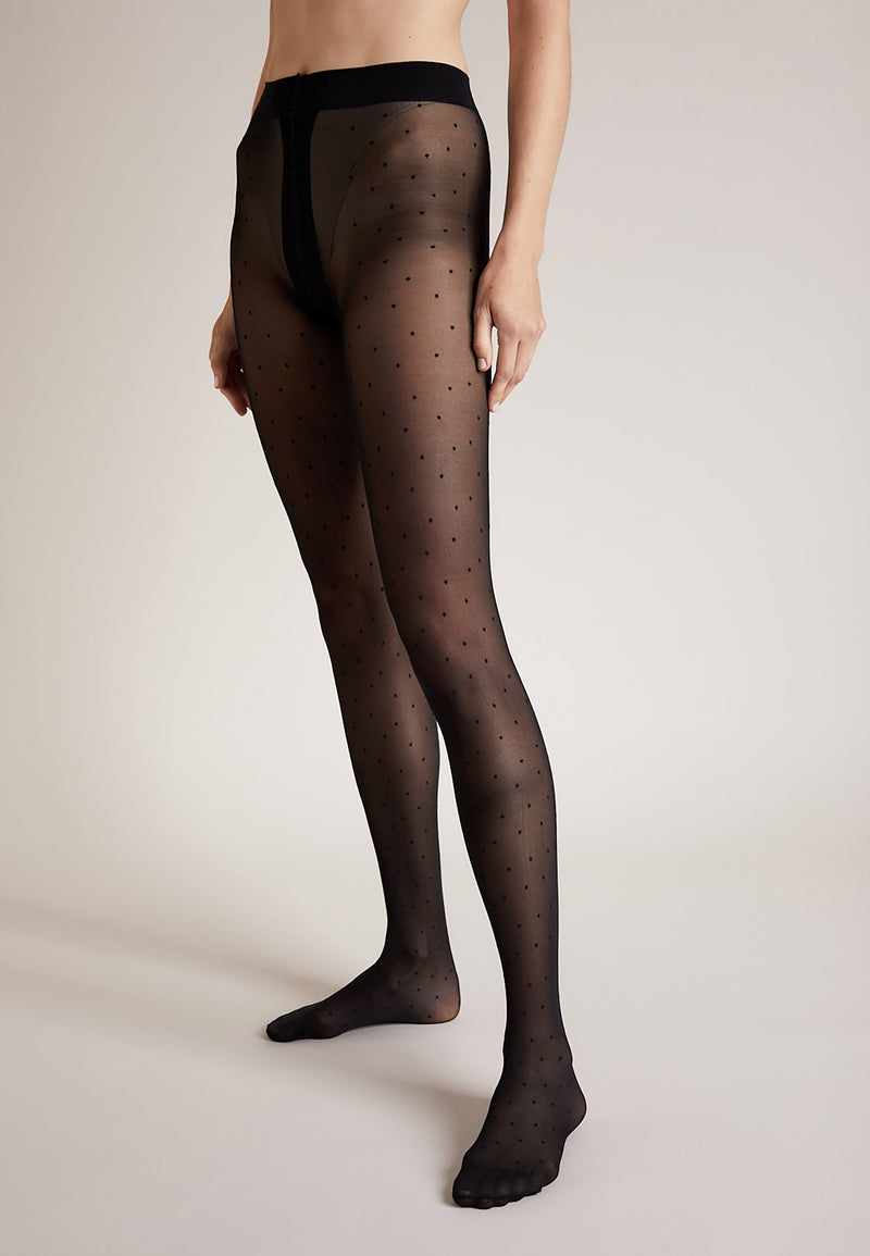 Feinstrumpfhose Dots mit recyceltem Polyester 40 DEN 1er Pack