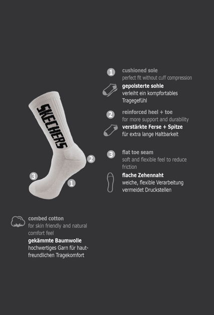 Kinder Tennis-Socken Cushioned 4er Pack - Tennissocken - Skechers - ONSKINERY - bündchen:gerippt, Kids, Kinder, Lieferzeit: 3-5 Werktage, material:Baumwollmischung, muster:Mehrfarbig, muster:Uni, optik:gerippt, pack:4er Pack, Socken, sohle:Cushioned, Sport Socken, trageanlass:Casual/Everyday, trageanlass:Retro, trageanlass:Sportlich