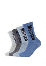 Tennis-Socken mit Bio-Baumwolle 4er Pack - Socken - Mustang - ONSKINERY - Lieferzeit: 3-5 Werktage, material:Baumwollmischung, Men, nachhaltig, nachhaltigkeit:organic cotton, pack:4er Pack, Socken, trageanlass:Casual/Everyday