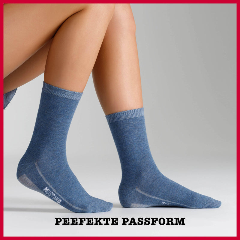 Socken mit Bio-Baumwolle 6er Pack - Socken - Mustang - ONSKINERY - Lieferzeit: 3-5 Werktage, material:Baumwollmischung, muster:Mehrfarbig, muster:Uni, nachhaltig, nachhaltigkeit:organic cotton, pack:6er Pack, Socken, trageanlass:Casual/Everyday, Woman, Women