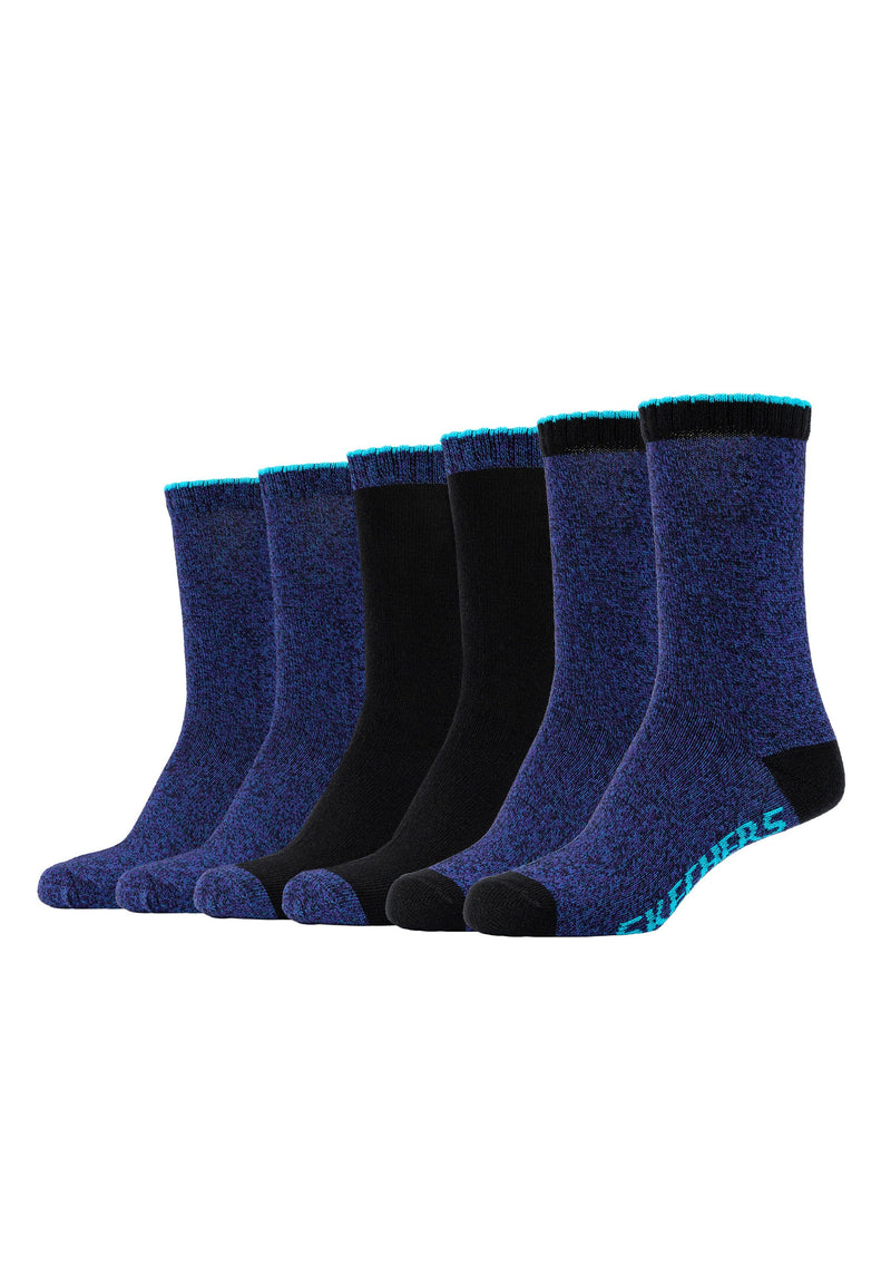 Damen Socken Basic 6er Pack - Socken - Skechers - ONSKINERY - bündchen:gerippt, Lieferzeit: 3-5 Werktage, material:Baumwollmischung, muster:Mehrfarbig, muster:Uni, optik:glatt, pack:6er Pack, Socken, trageanlass:Casual/Everyday, Woman, Women