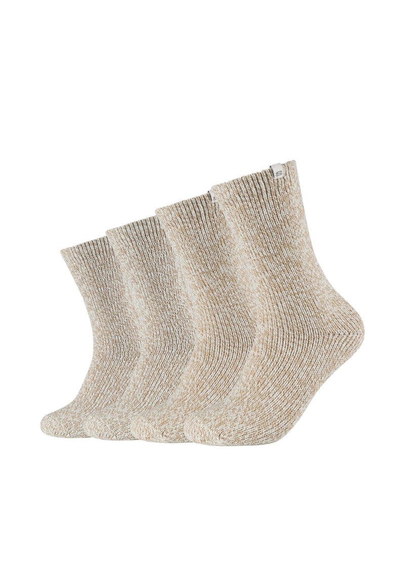 Kuschel-Socken Cozy für Damen 4er Pack - Socken - Skechers - ONSKINERY - cozy, feature:Cozy, Lieferzeit: 3-5 Werktage, muster:Strick, muster:Uni, optik:grob, pack:4er Pack, Socken, trageanlass:Casual/Everyday, trageanlass:Homewear, weihnachten, Woman, Women