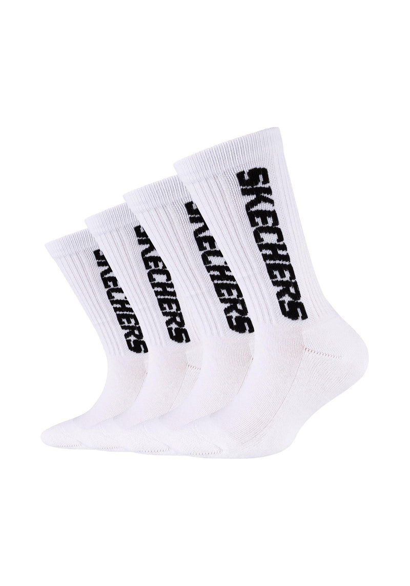 Kinder Tennis-Socken Cushioned 4er Pack - Tennissocken - Skechers - ONSKINERY - bündchen:gerippt, Kids, Kinder, Lieferzeit: 3-5 Werktage, material:Baumwollmischung, muster:Mehrfarbig, muster:Uni, optik:gerippt, pack:4er Pack, Socken, sohle:Cushioned, Sport Socken, trageanlass:Casual/Everyday, trageanlass:Retro, trageanlass:Sportlich