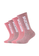 Kinder Tennis-Socken Cushioned 4er Pack - Tennissocken - Skechers - ONSKINERY - bündchen:gerippt, Kids, Kinder, Lieferzeit: 3-5 Werktage, material:Baumwollmischung, muster:Mehrfarbig, muster:Uni, optik:gerippt, pack:4er Pack, Socken, sohle:Cushioned, Sport Socken, trageanlass:Casual/Everyday, trageanlass:Retro, trageanlass:Sportlich