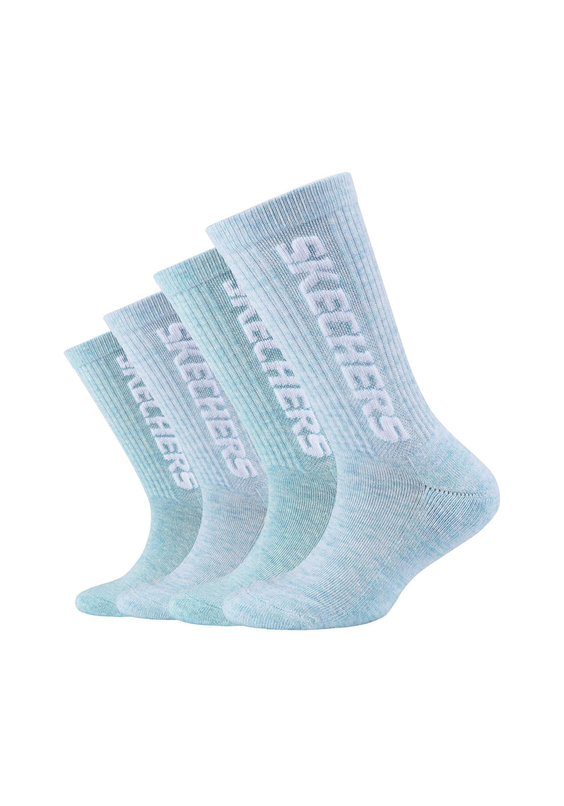 Kinder Tennis-Socken Cushioned 4er Pack - Tennissocken - Skechers - ONSKINERY - bündchen:gerippt, Kids, Kinder, Lieferzeit: 3-5 Werktage, material:Baumwollmischung, muster:Mehrfarbig, muster:Uni, optik:gerippt, pack:4er Pack, Socken, sohle:Cushioned, Sport Socken, trageanlass:Casual/Everyday, trageanlass:Retro, trageanlass:Sportlich