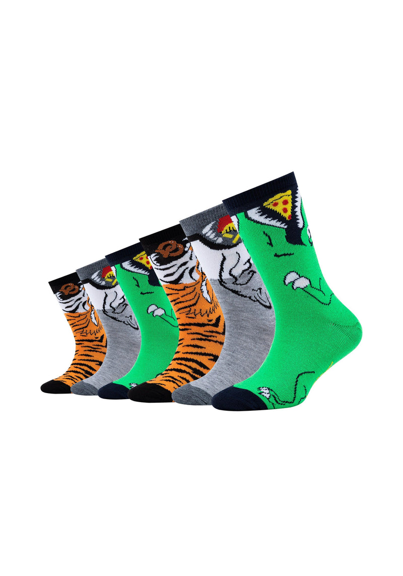Kinder-Socken Tier-Motiv 6er Pack - Kinder Socken - Skechers - ONSKINERY - bündchen:gerippt, Kids, Kinder, Lieferzeit: 3-5 Werktage, motiv, muster:Mehrfarbig, muster:Motiv, muster:Tiere, optik:glatt, pack:6er Pack, Socken, trageanlass:Casual/Everyday, trageanlass:Zum Verschenken