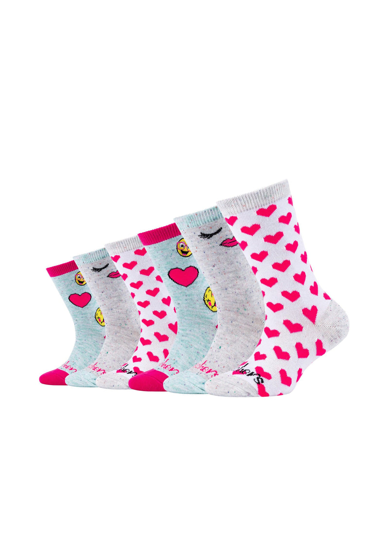Kinder-Socken Gute-Laune-Motiv 6er Pack - Kinder Socken - Skechers - ONSKINERY - bündchen:gerippt, Kids, Kinder, Lieferzeit: 3-5 Werktage, motiv, muster:Mehrfarbig, muster:Motiv, optik:glatt, pack:6er Pack, Socken, trageanlass:Casual/Everyday, trageanlass:Zum Verschenken