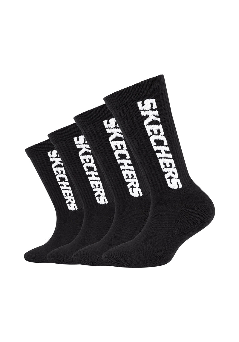 Kinder Tennis-Socken Cushioned 4er Pack - Tennissocken - Skechers - ONSKINERY - bündchen:gerippt, feature:Cushioned, Kids, Kinder, Lieferzeit: 3-5 Werktage, muster:Mehrfarbig, muster:Uni, optik:gerippt, pack:4er Pack, Socken, Sport Socken, trageanlass:Casual/Everyday, trageanlass:Retro, trageanlass:Sportlich