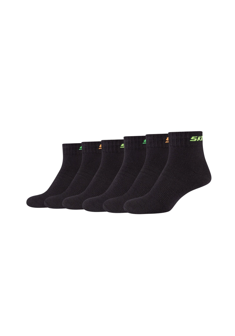 Kinder Kurzsocken Mesh Ventilation 6er Pack - Kurzsocken - Skechers - ONSKINERY - bündchen:gerippt, einheit:Multipack, Kids, Kinder, Lieferzeit: 3-5 Werktage, material:Baumwollmischung, muster:Uni, optik:glatt, pack:6er Pack, Socken, Sport Socken, trageanlass:Casual/Everyday